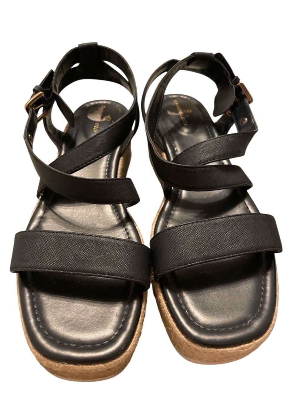 Bandolino Navy Strappy Platform Wedges